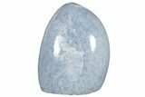 Polished, Free-Standing Blue Calcite - Madagascar #220342-1